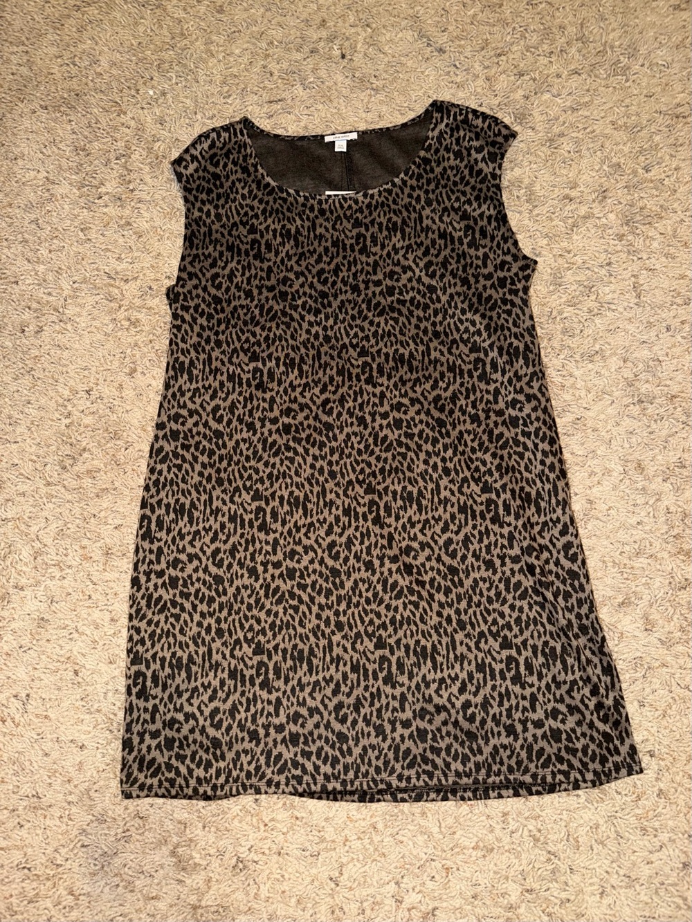 Nine West Leopard Print Sleeveless Mini Dress - Brown & Black
